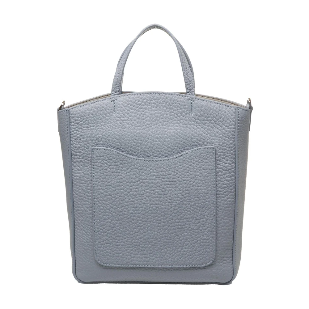 Orciani Blauwe Leren Shopper Tas Blue Dames