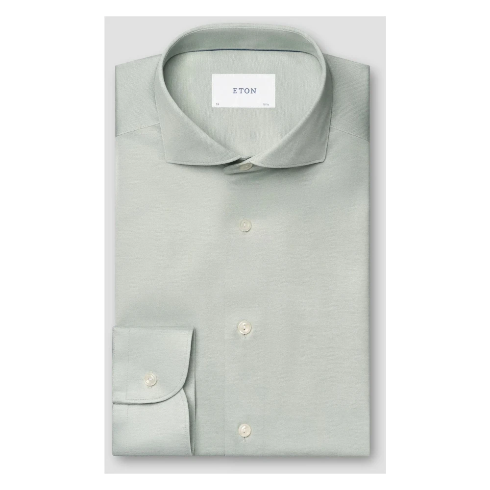Eton Lichtgroen Oxford Overhemd Lange Mouw Green Heren
