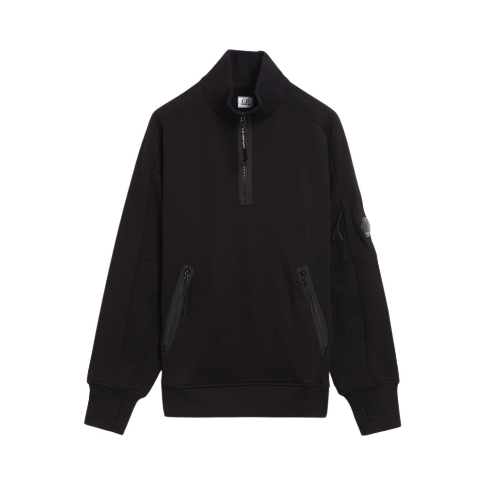 C.P. Company Zwarte hoge hals katoenen sweatshirt Black Heren