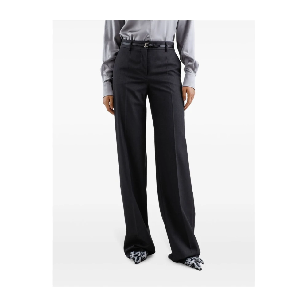 Dolce & Gabbana Grijze Wol Flare Broek Gray Dames