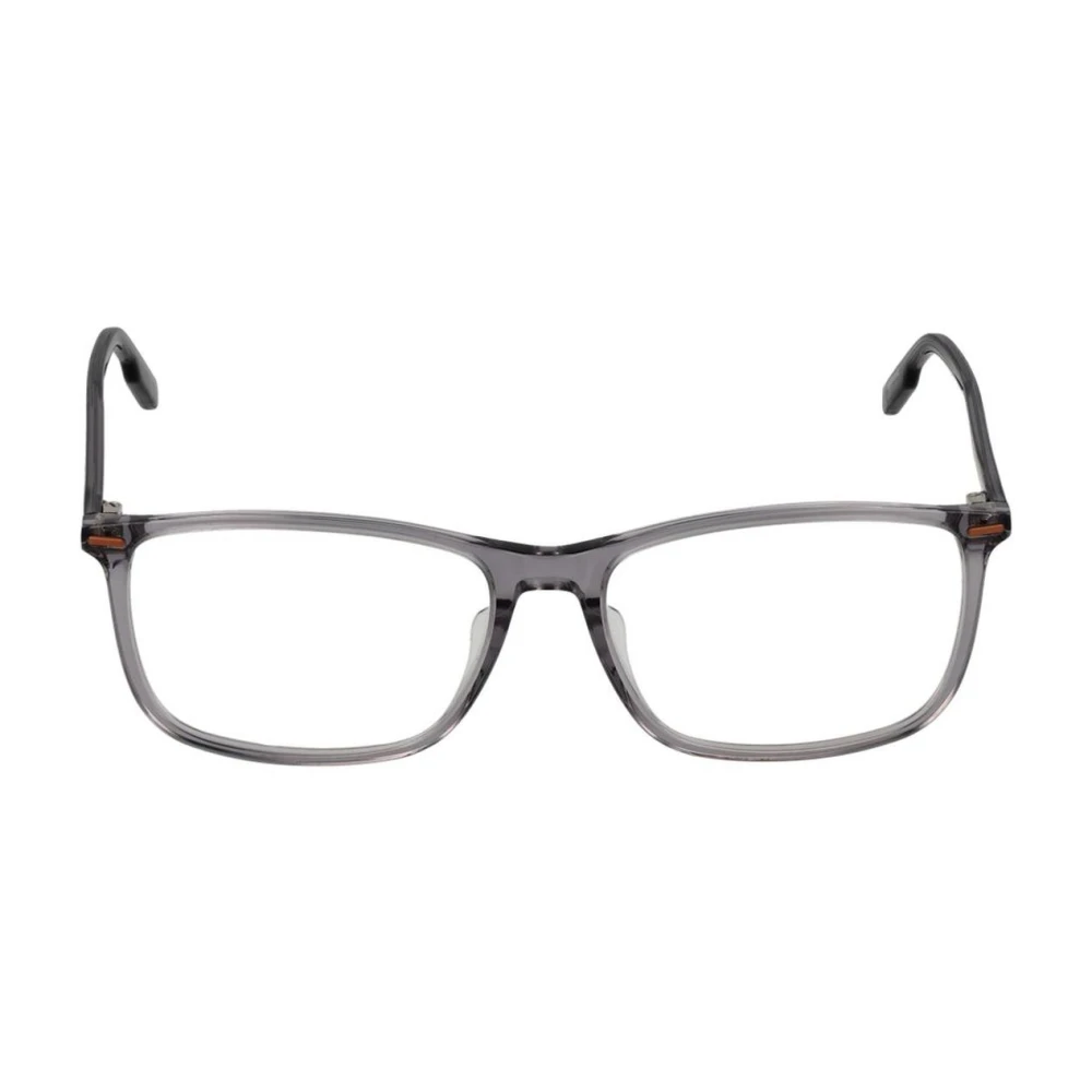 Ermenegildo Zegna Grijze Rechthoekige Optische Frames met Hoes Gray Heren