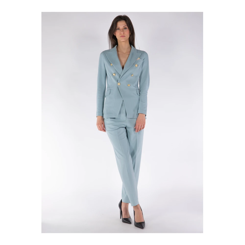 Circolo 1901 Dubbelborstige Oxford Jas Blue Dames