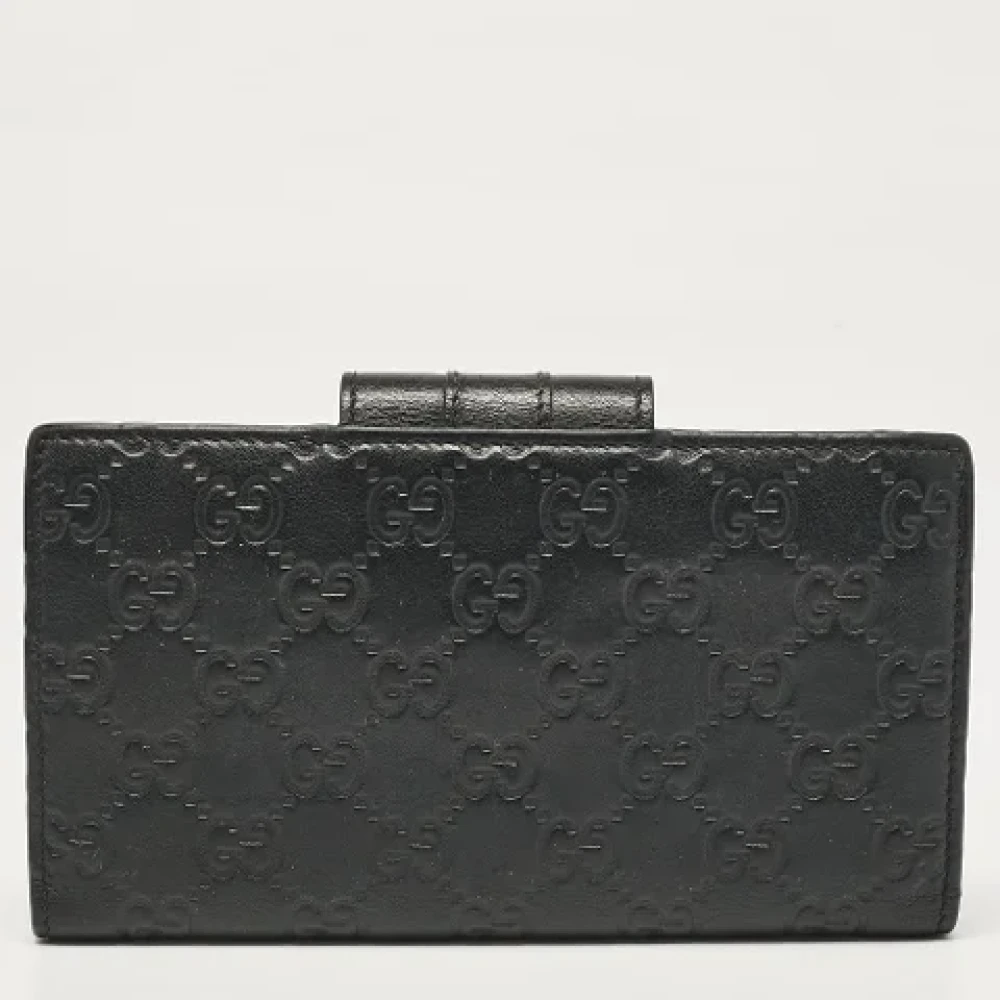 Gucci Vintage Pre-owned Leather wallets Black Dames