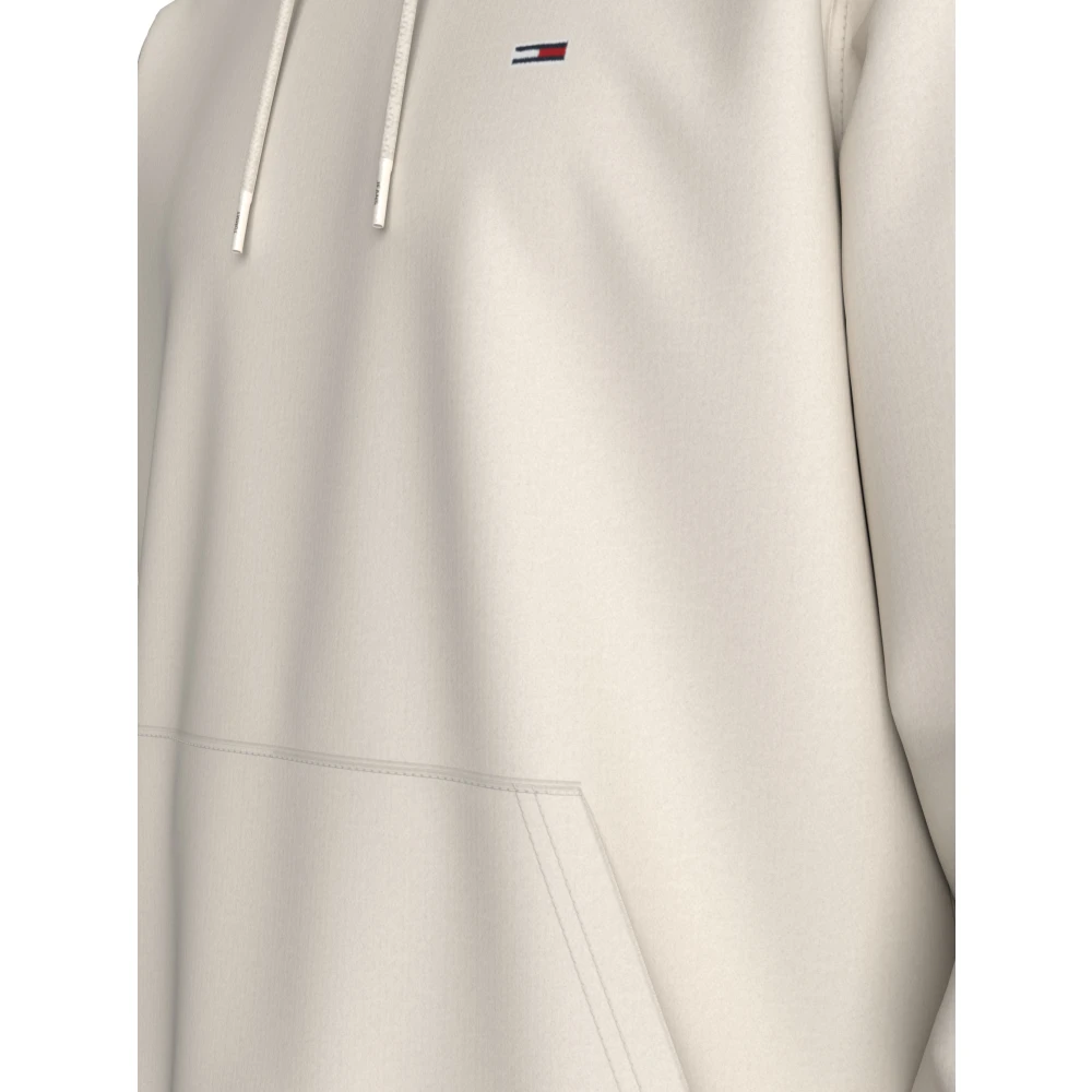 Tommy Jeans Witte Small Flag Hoodie Sweater White Heren