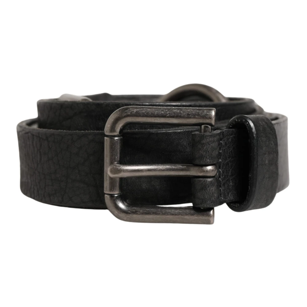 Dolce & Gabbana Uomo Nero - Cintura Con Fibbia In Metallo Di Pelle Di Vitello - Accessories - One Size