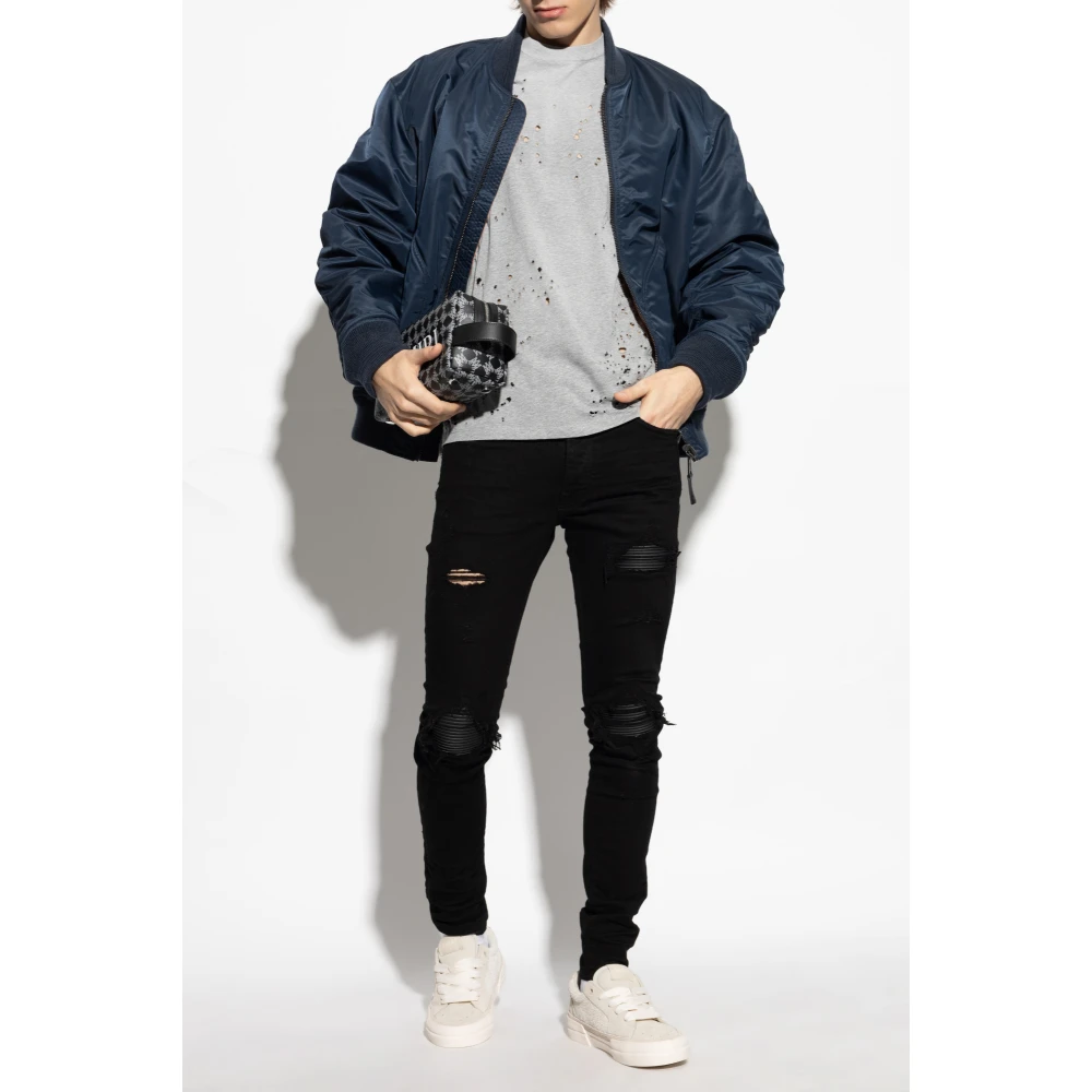 Amiri T-shirt met vintage effect Gray Heren