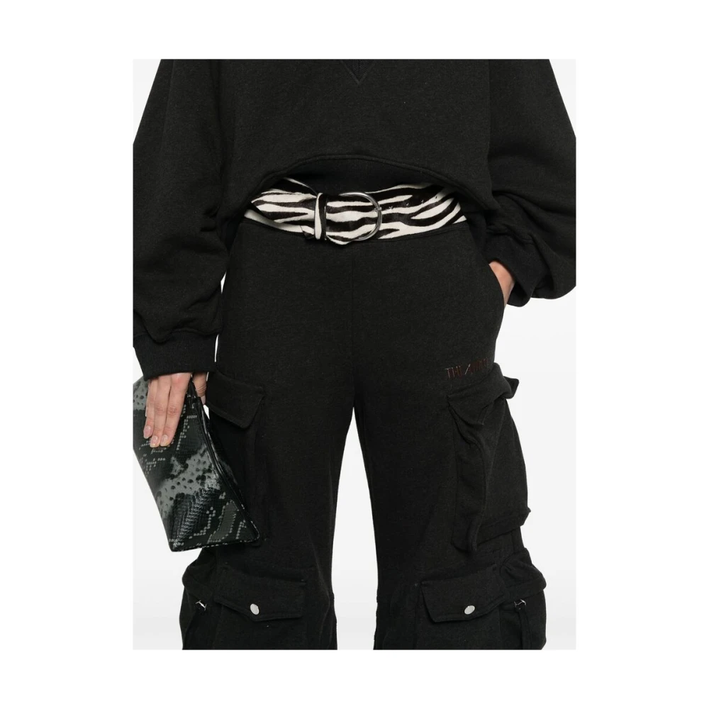 The Attico Zwarte Broek met Cargo Zakken Black Dames