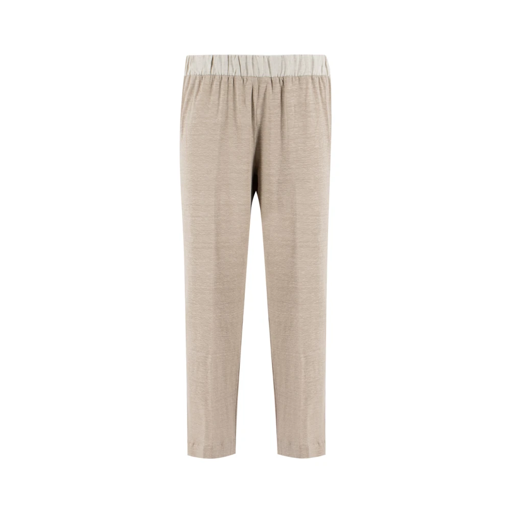 Le Tricot Perugia Straight Trousers Beige Dames