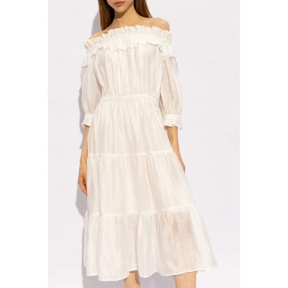Munthe Kumiso jurk met pofmouwen White Dames