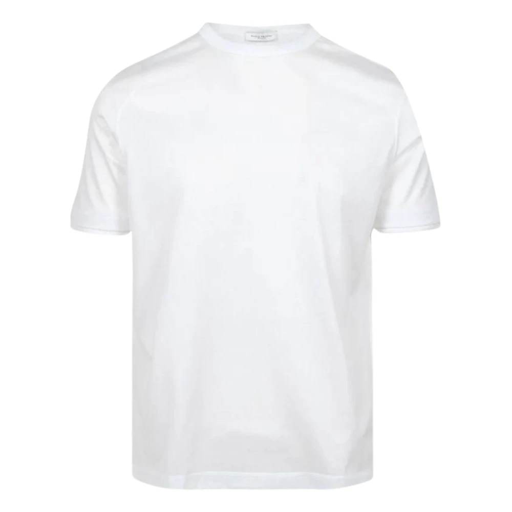 Paolo Pecora Katoenen T-Shirt met ronde hals White Heren