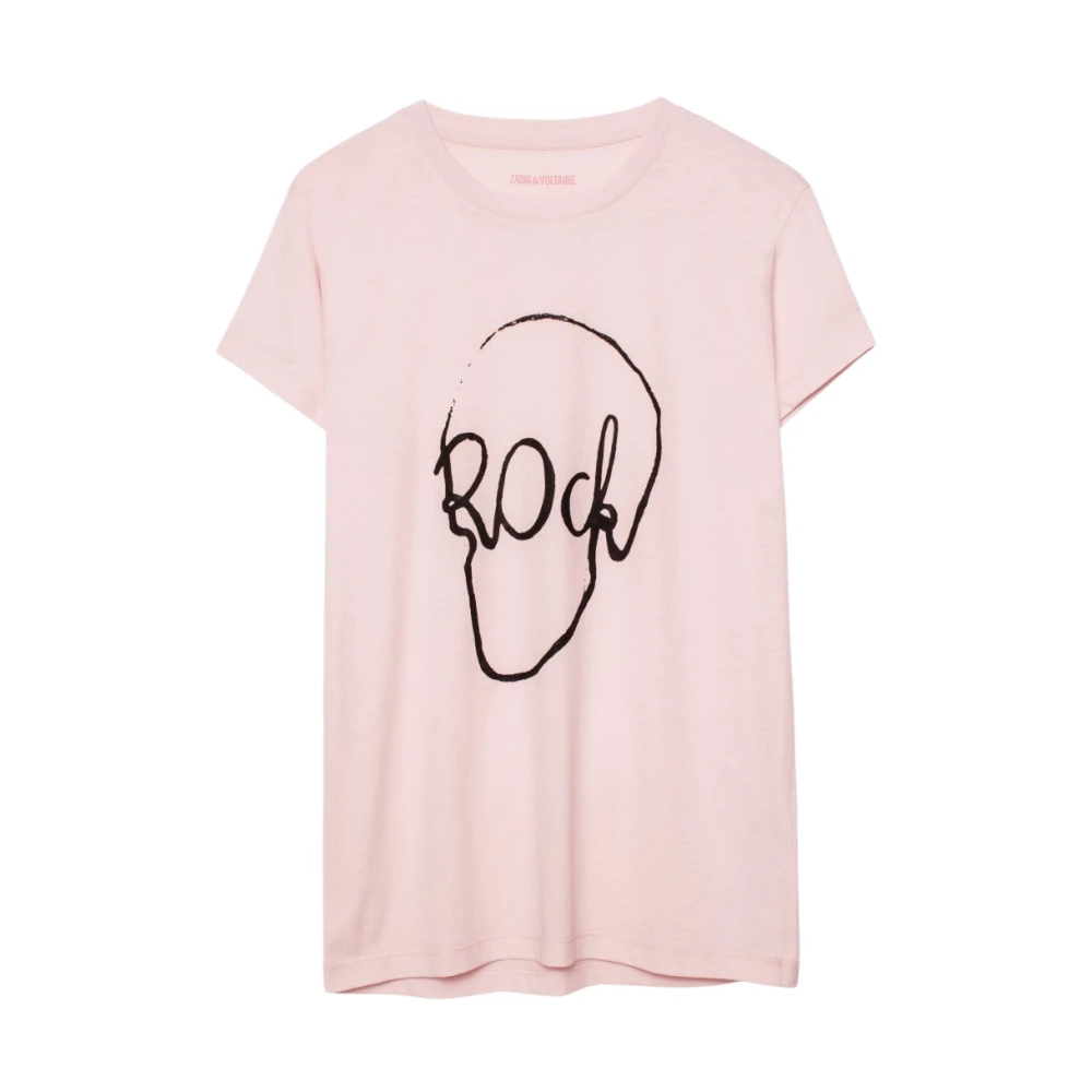 Zadig & Voltaire Skull Print T-shirt Pink Dames