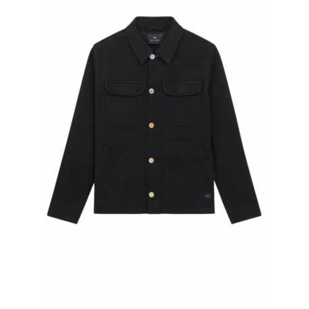 Paul Smith Zwarte Werkjas met Contrastknopen Black Heren