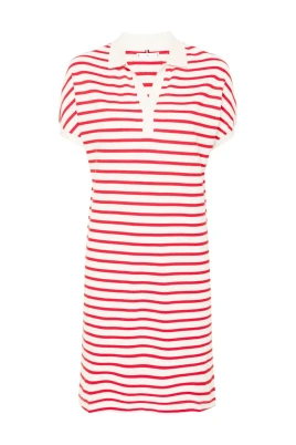 Vit lyocell polo midi klänning
