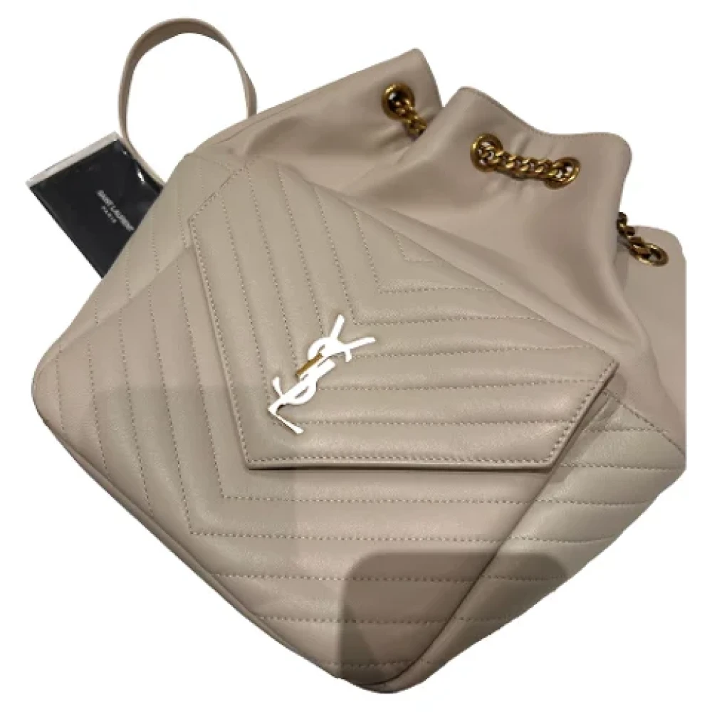 Yves Saint Laurent Vintage Pre-owned Leather travel-bags Beige Dames
