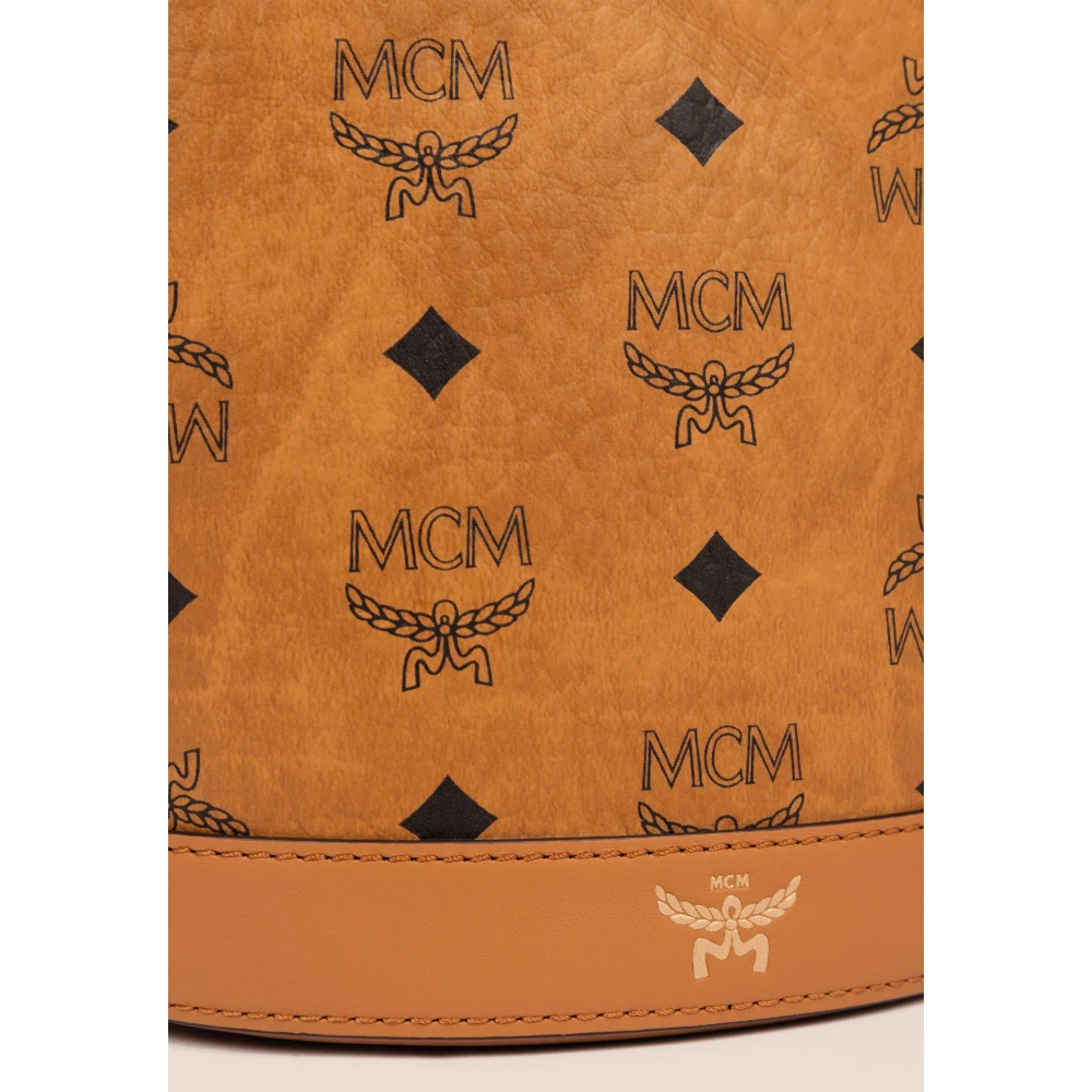 MCM Aren Schoudertas in Visetos Brown Dames
