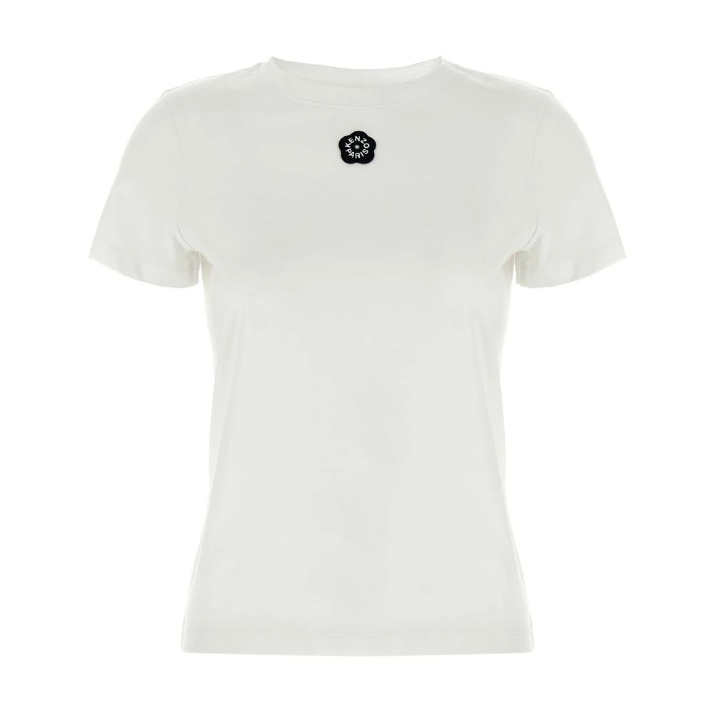 Kenzo Logo Appliqué Crew Neck T-shirt White, Dam