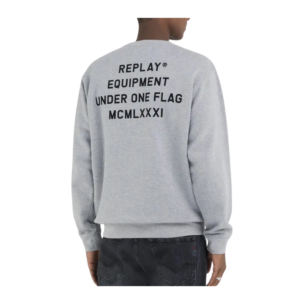 Replay Grijze Melange Sweatshirt Stijlvol Model Gray Heren