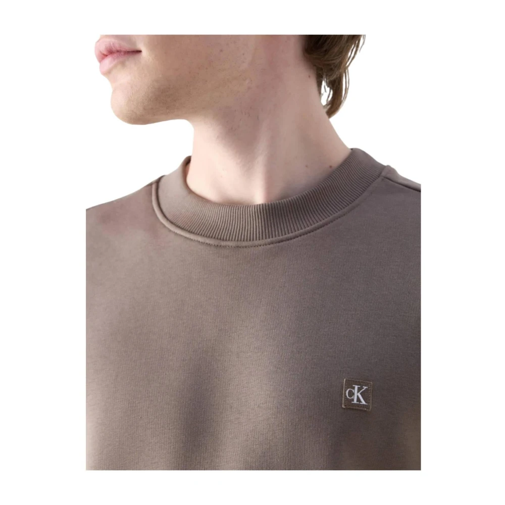 Calvin Klein Elegant Badge Sweatshirt Brown Heren