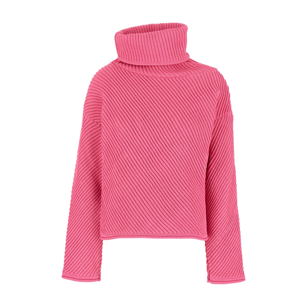 Philosophy di Lorenzo Serafini Geribbelde hoge hals fuchsia trui Pink Dames
