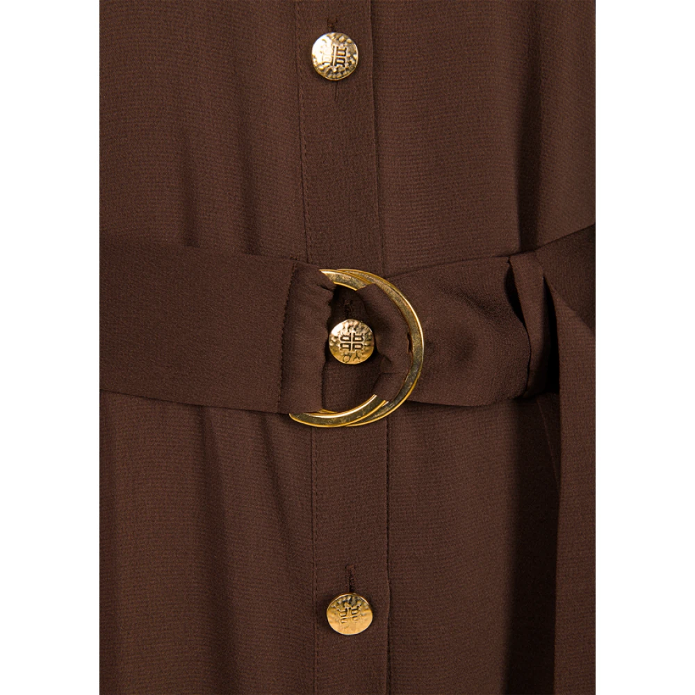 RIANI Elegante chocoladebruine jurk met gouden details Brown Dames