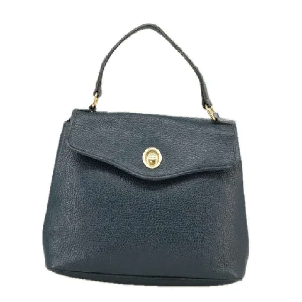 Dior Vintage Pre-owned Leather dior-bags Blue Dames