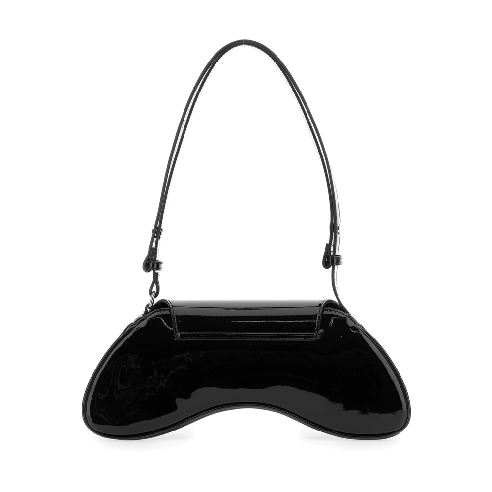 Diesel Zwarte schoudertas met ovaal D-logo Black Dames