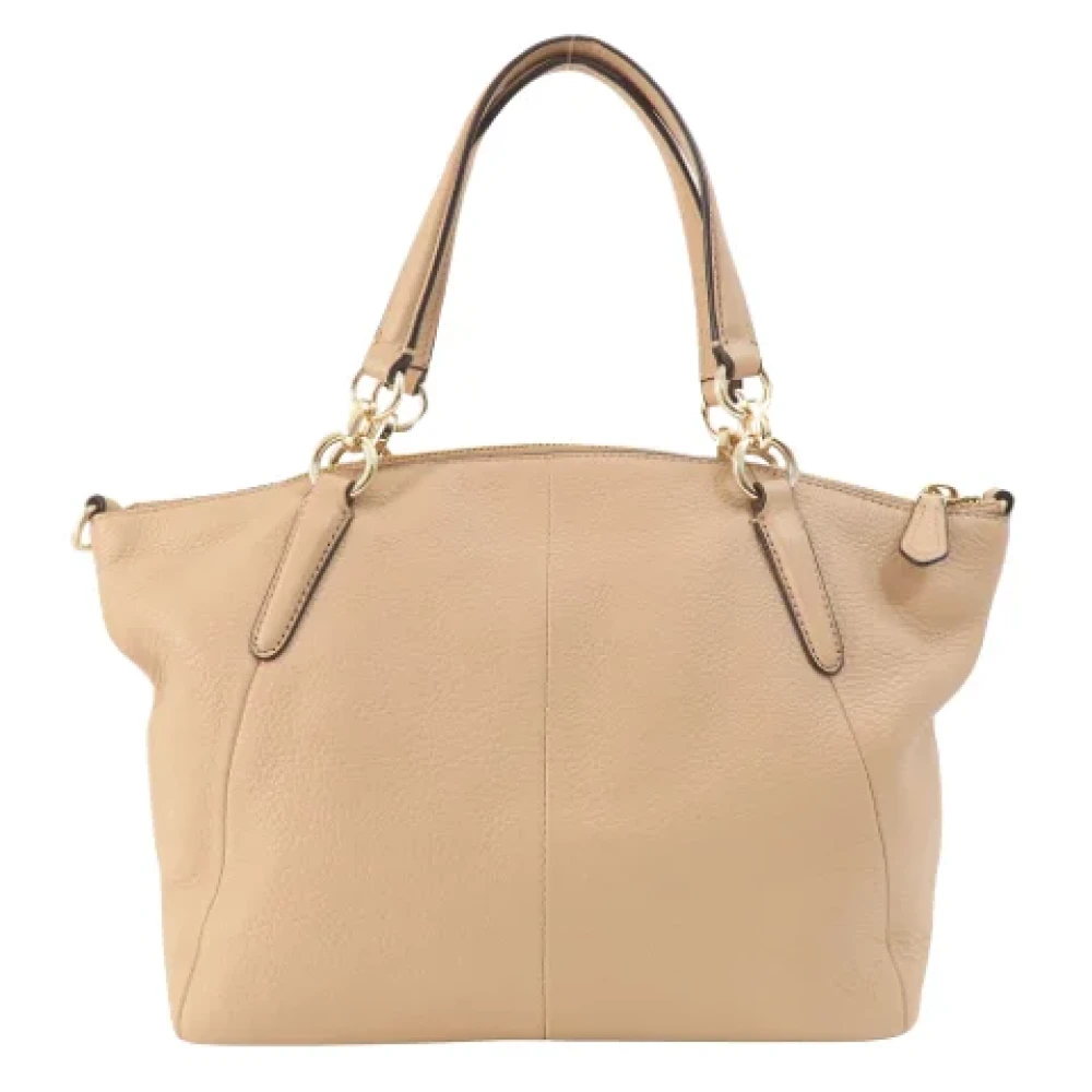 Coach Pre-owned Leather handbags Beige Dames
