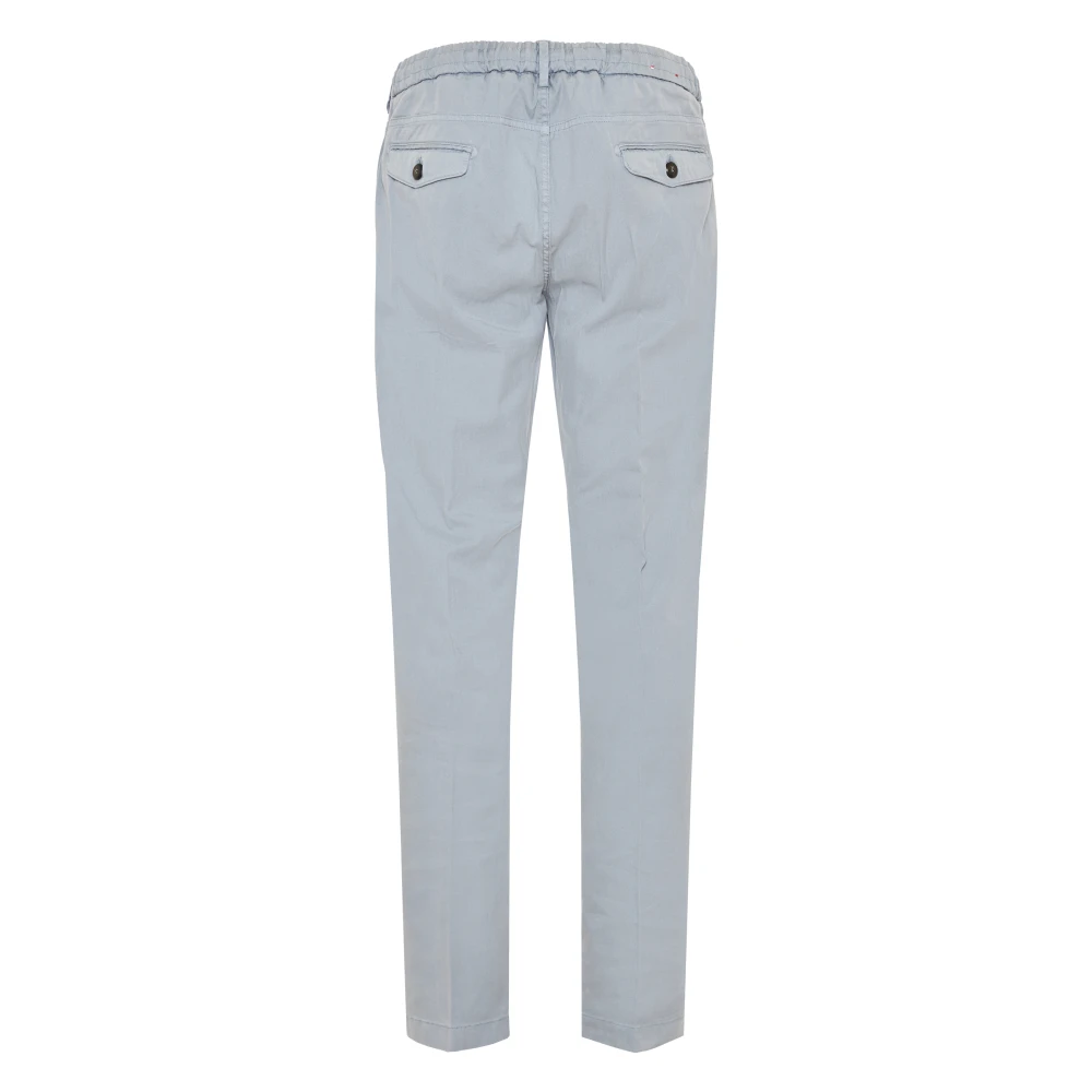 Eleventy Lyocell Katoen Trekkoord Broek Blue Heren