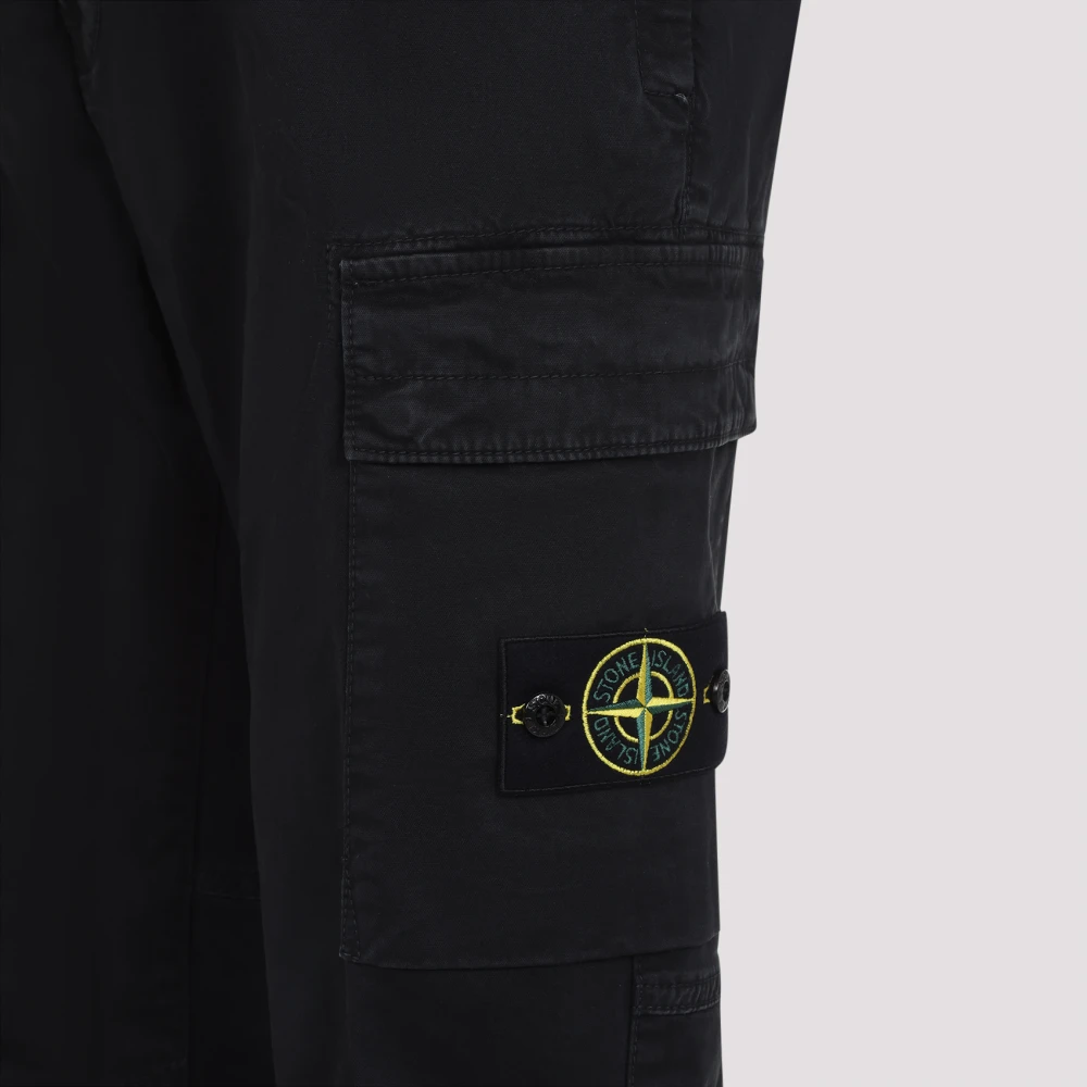 Stone Island Zwarte broek voor mannen Black Heren