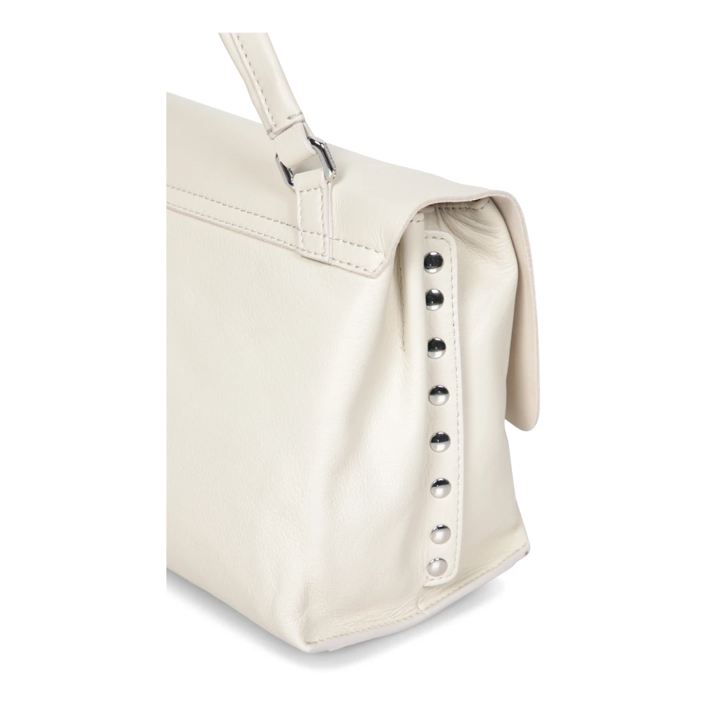 Zanellato Elegante leren tas met metalen sluiting White Dames