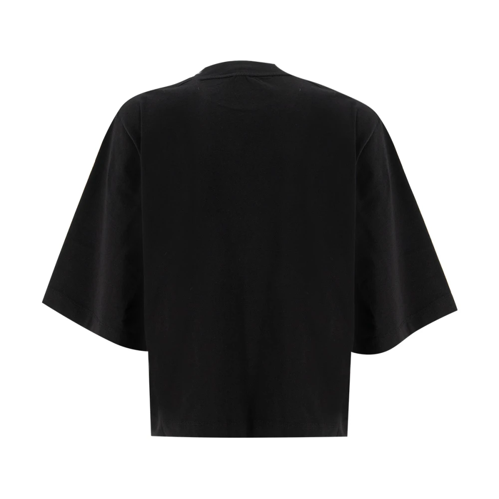 pinko Geknipte katoenen T-shirt met logo Black Dames