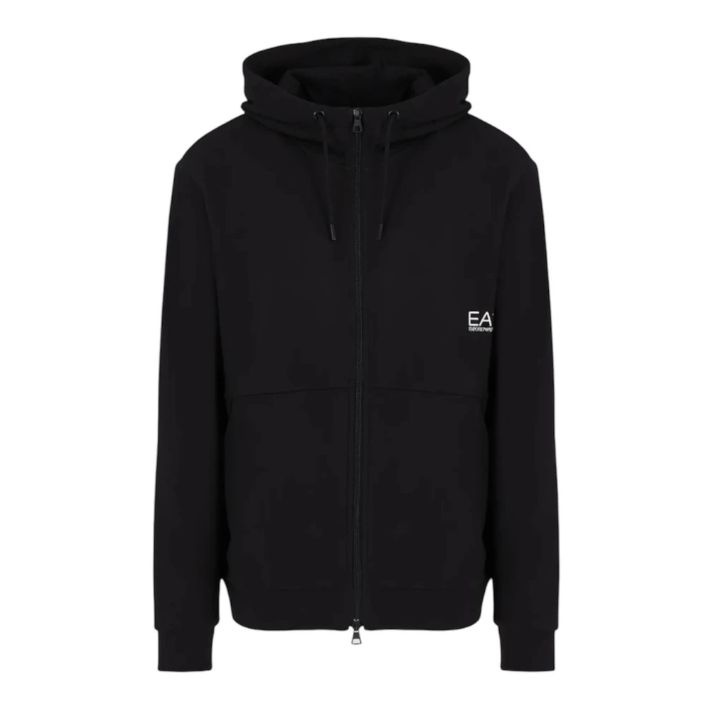 Emporio Armani EA7 Zwarte Sweater met Achterprint Black Heren