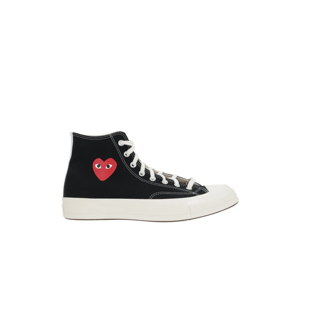 Comme des Garçons Play Svarta High-Top Sneakers med Hjärttryck Black, Herr