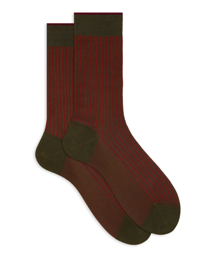 chaussettes-courtes-en-coton-vert-a-cotes-jumelees-pour-hommes