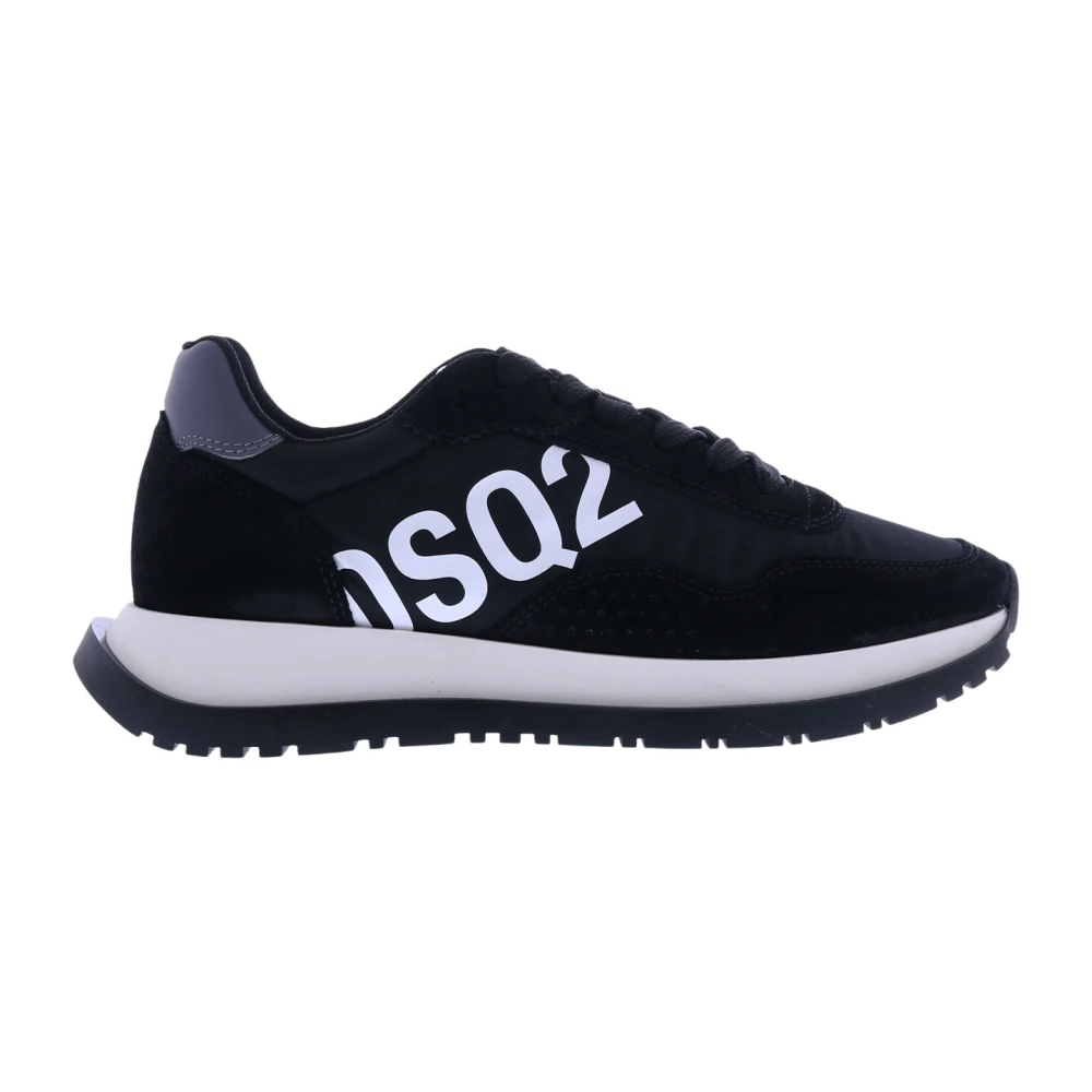 Dsquared2 Women's Black Sneakers, 4 Uk, Lace-Up Low Top Trainers