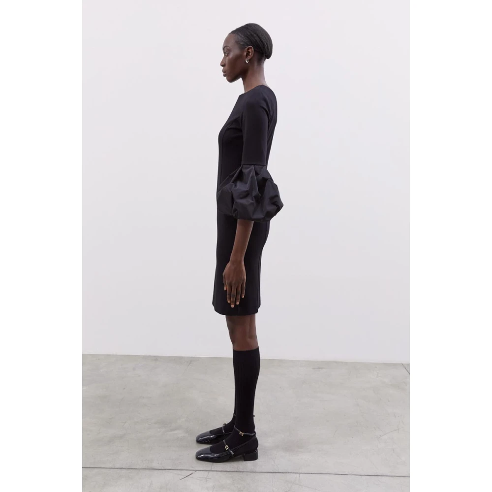 MeiMeiJ Lange jurk met mouwinzetten Black Dames
