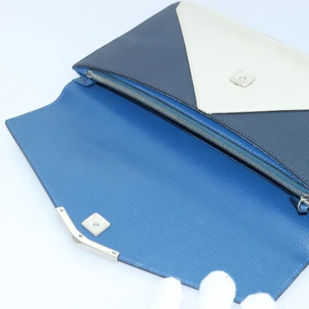 Fendi Vintage Pre-owned Leather clutches Blue Dames