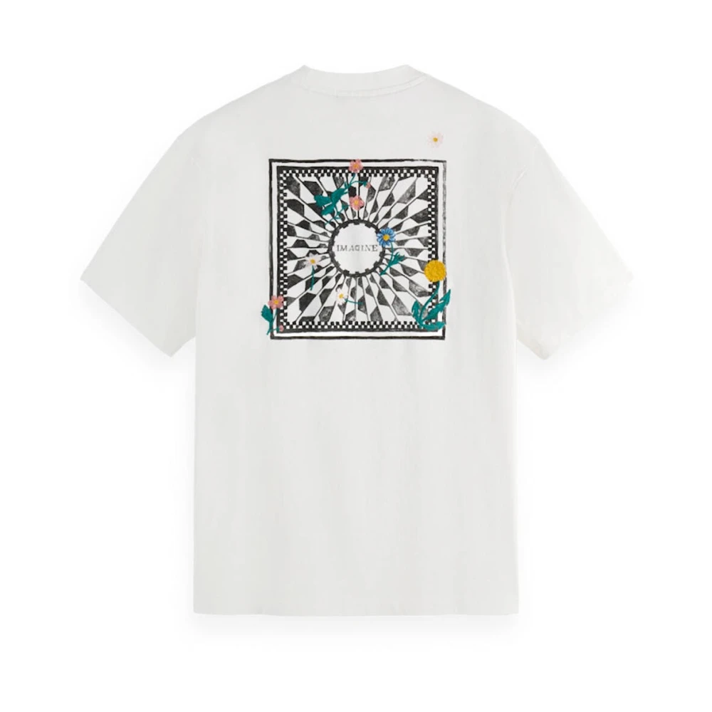 Scotch & Soda Artwork Print Korte Mouw Tee White Heren