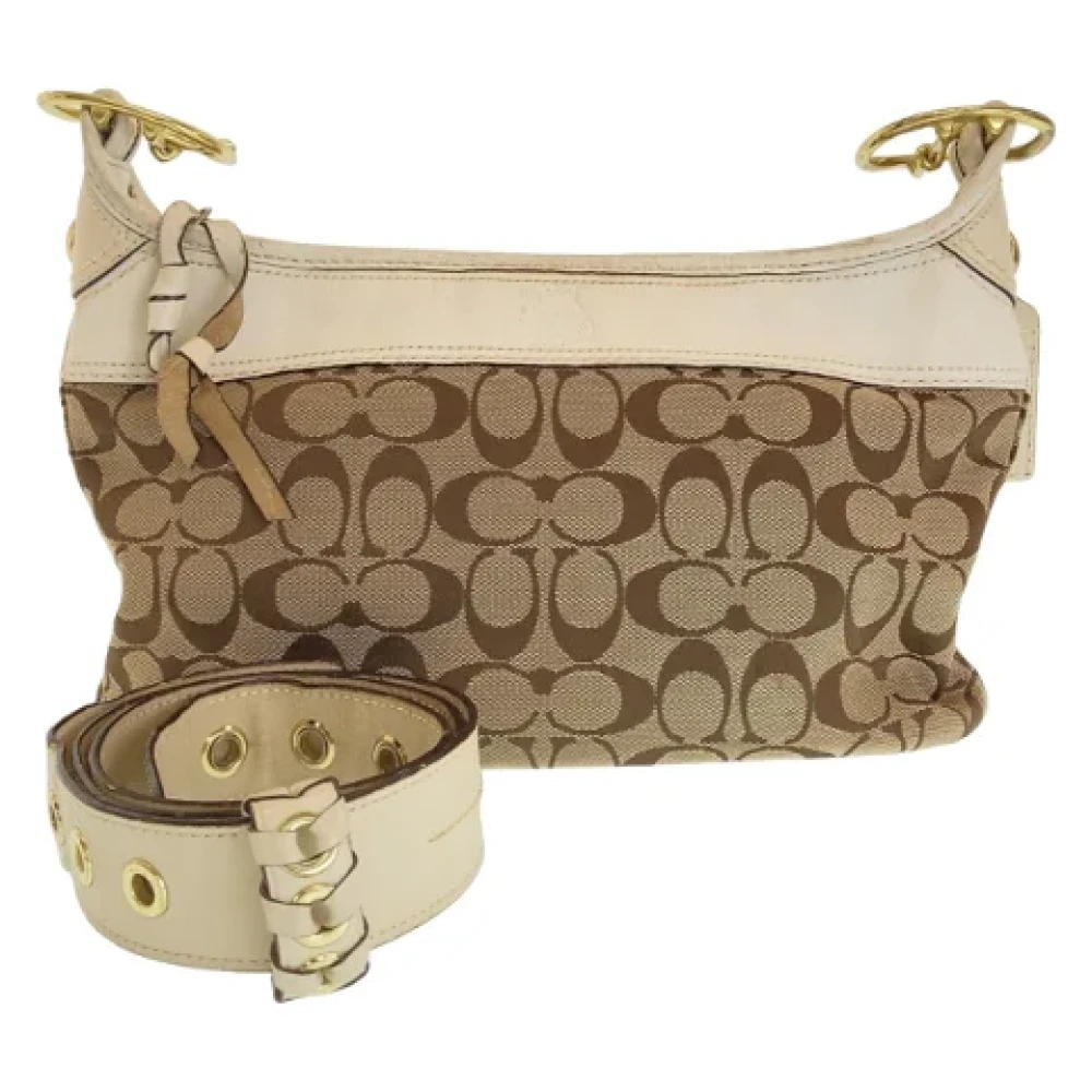 Coach Pre-owned Canvas shoulder-bags Beige Dames