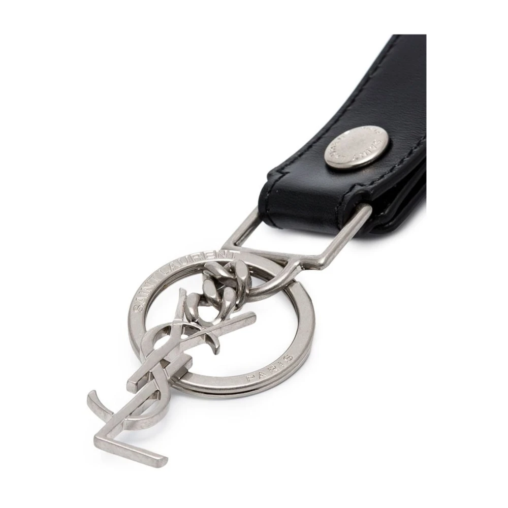 Saint Laurent Cassandre Sleutelhanger met YSL Logo Black Unisex