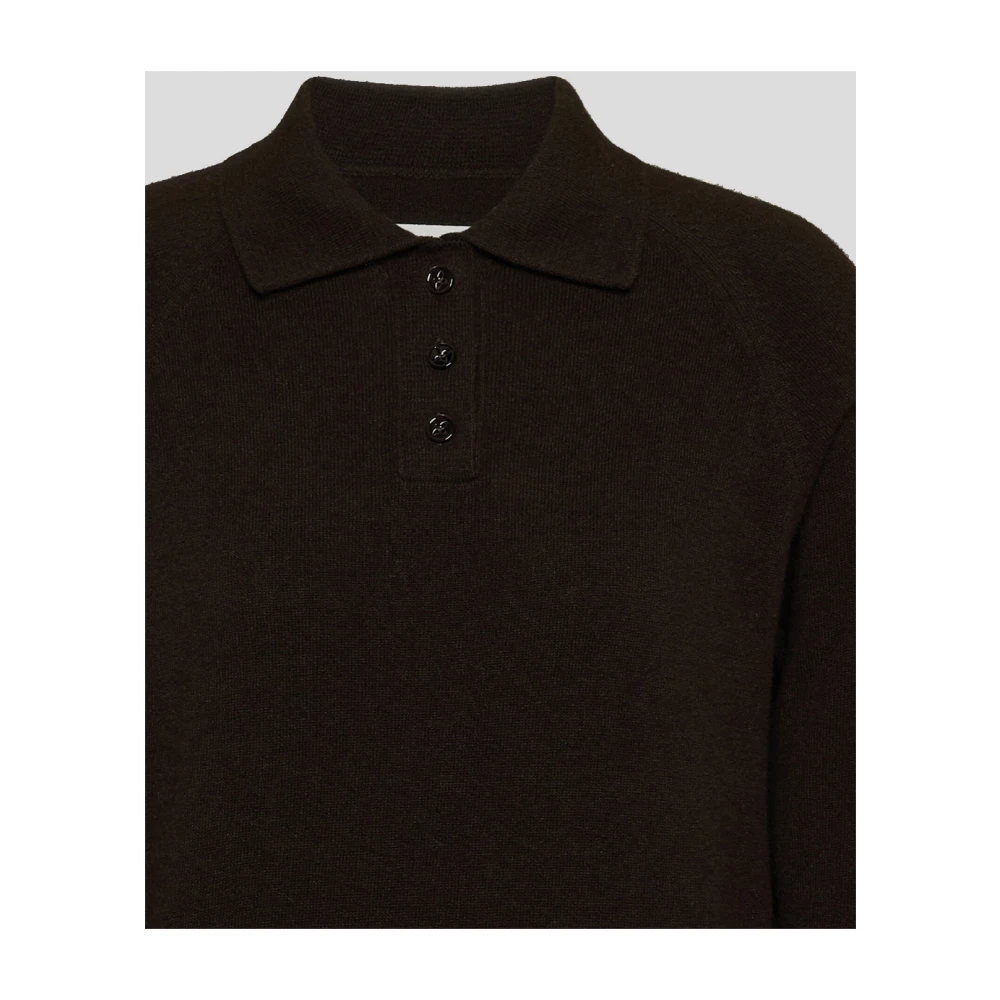 Maison Margiela Wollen Gebreide Polo-stijl Trui Brown Dames