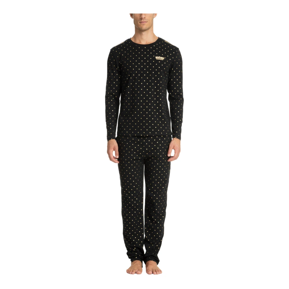 Moschino Pyjama met Polka Dot Patroon en Elastische Taille Black Heren