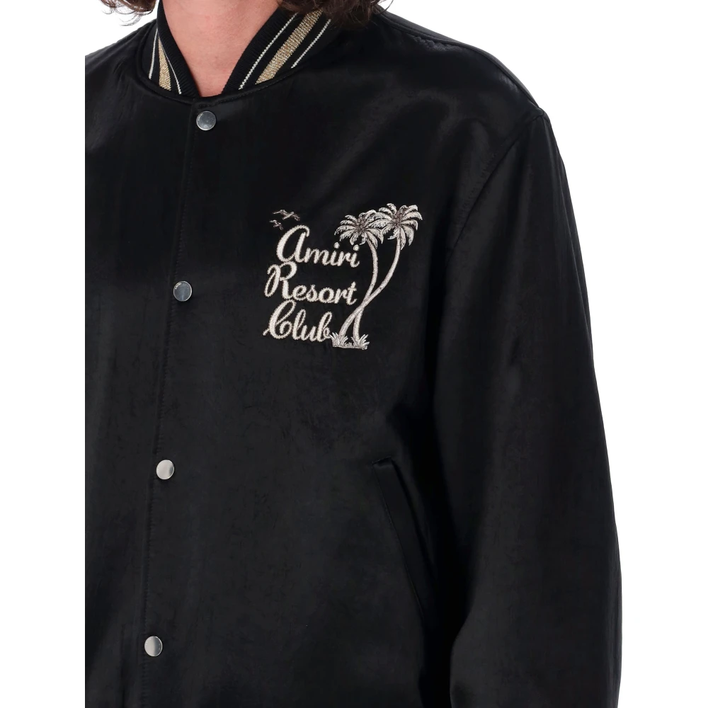 Amiri Zwarte Varsity Jacket Buitenkleding Black Heren