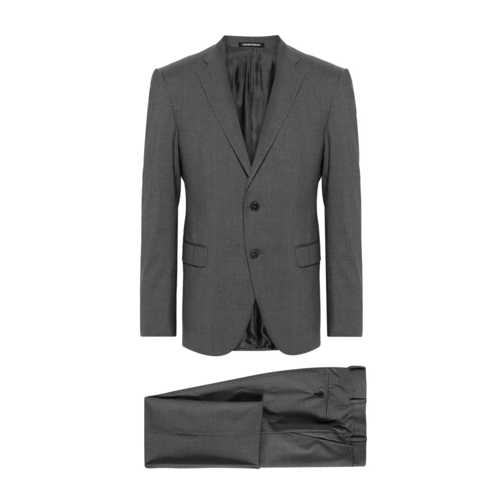 Emporio Armani Men's Gray Single-Breasted Suit - Single Breasted Suits - 3XL - Suits