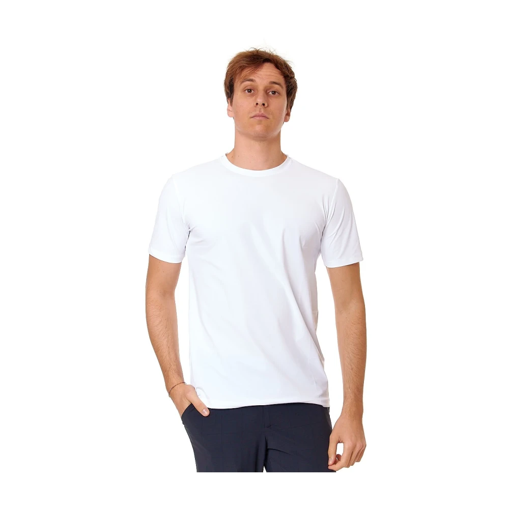 People of Shibuya Reflecterend Logo Stretch Jersey T-shirt White Heren
