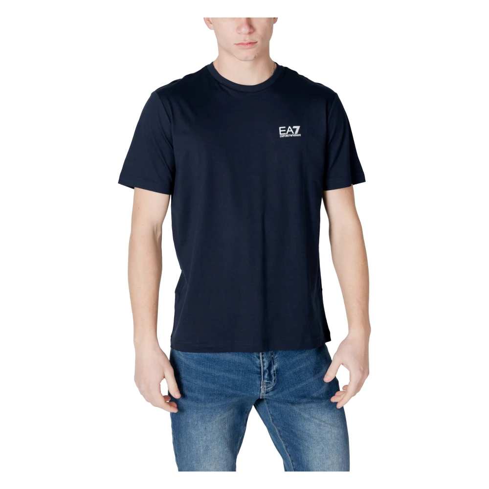 EA7 Emporio Armani Blue Cotton T-Shirt - IT42 | XS - Image 3