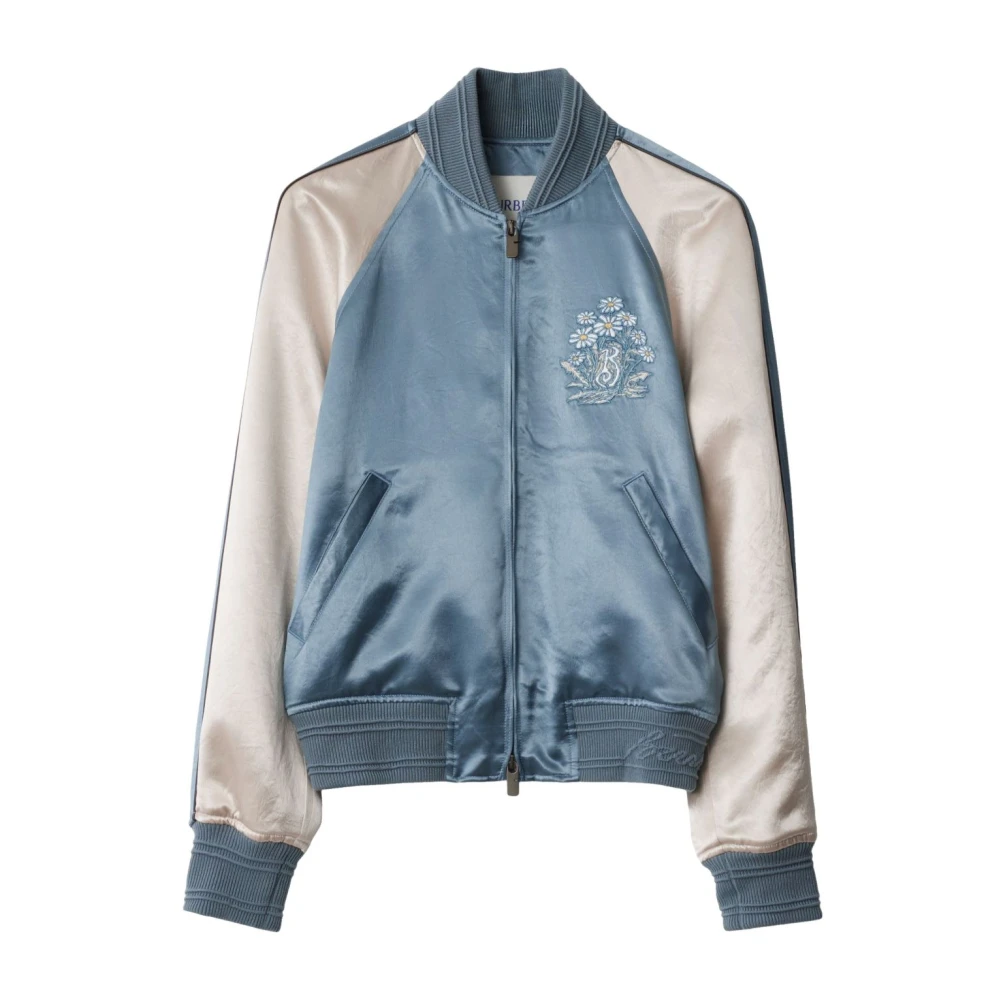 Burberry Grijze Rits Voorkant Jas met Geribbelde Zoom Multicolor Heren