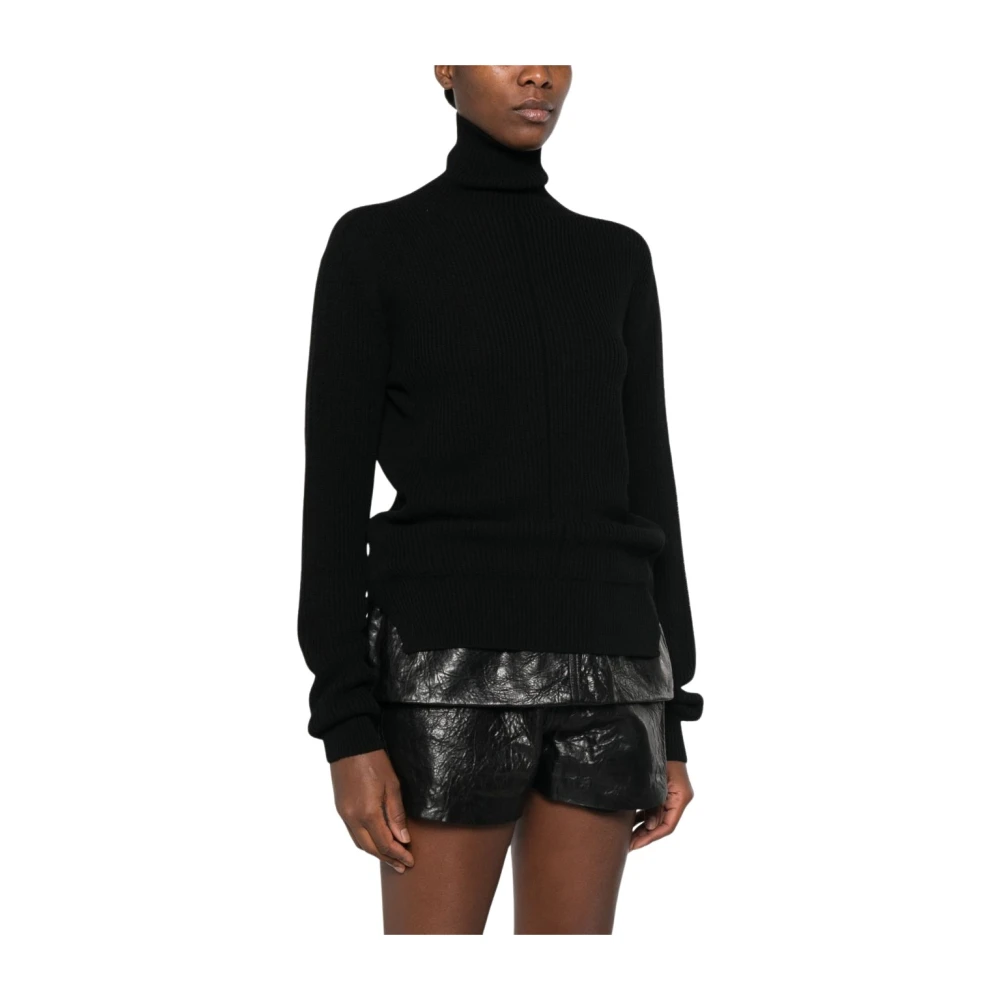 Rick Owens , Turtlenecks, Female, Black, S, Ribbed Turtleneck Jumper