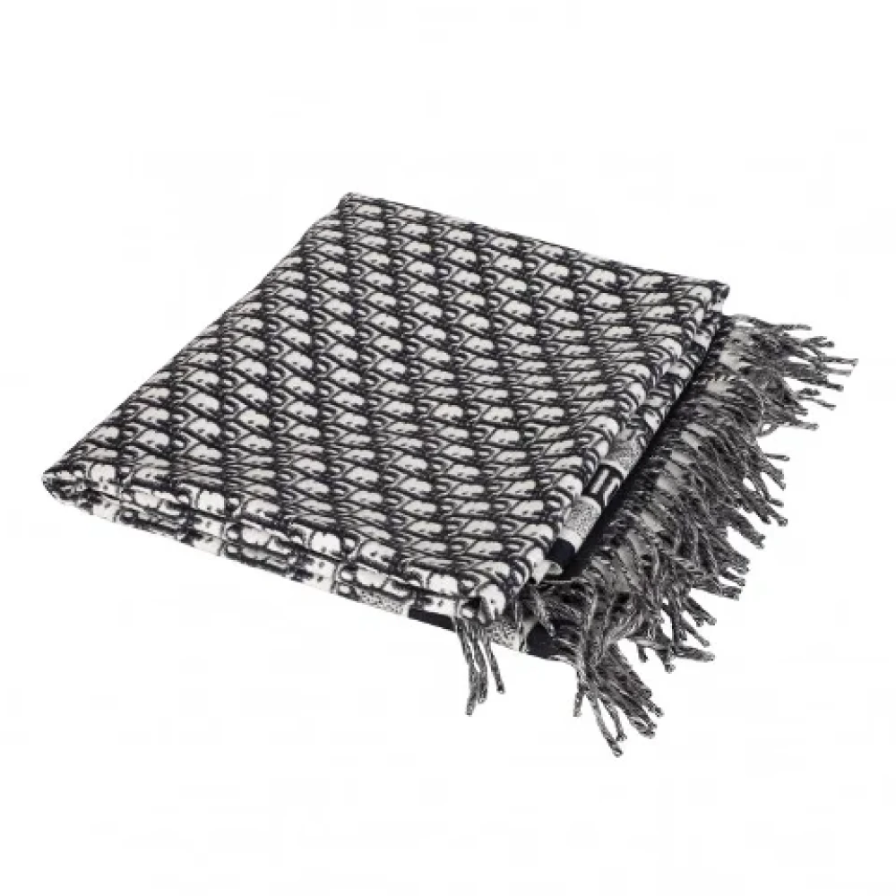 Dior Vintage Pre-owned Cashmere scarves Gray Dames