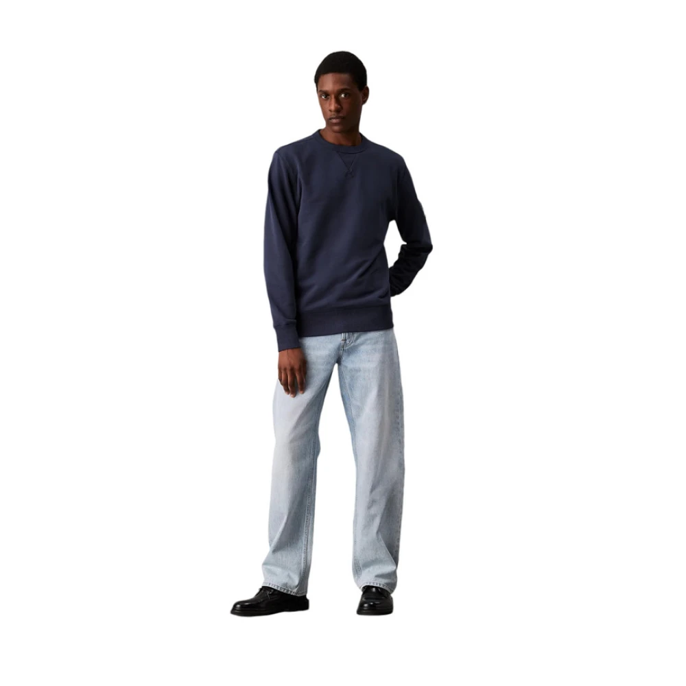 Calvin Klein Jeans Crew Neck Sweatshirt Blue Heren